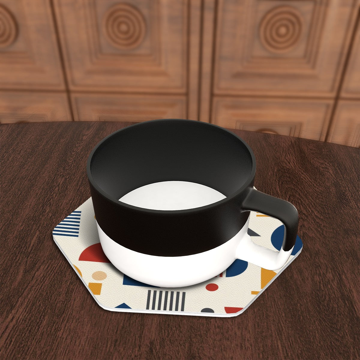 Bauhaus Geometric Hexagon Coaster Set