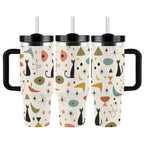 MCM-Era Cat & Botanical Atomic Print 40 oz Travel Tumbler