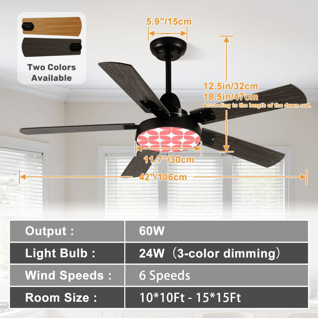 Coral Atomic 42-Inch Ceiling Fan with Light