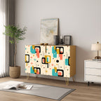 Mid-Century Modern Geometric Storage Cabinet, Made in USA