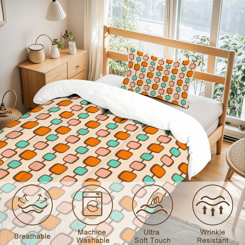 Mid-Century Modern Geometric Twin Comforter Set