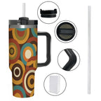 MCM-Era Atomic Concentric-Circle Print 40 oz Travel Tumbler