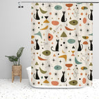 Mid-Century Modern Space Age Garden Shower Curtain