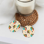 Mod Abstract Round Earrings | Mid-Century Modern Statement Drops