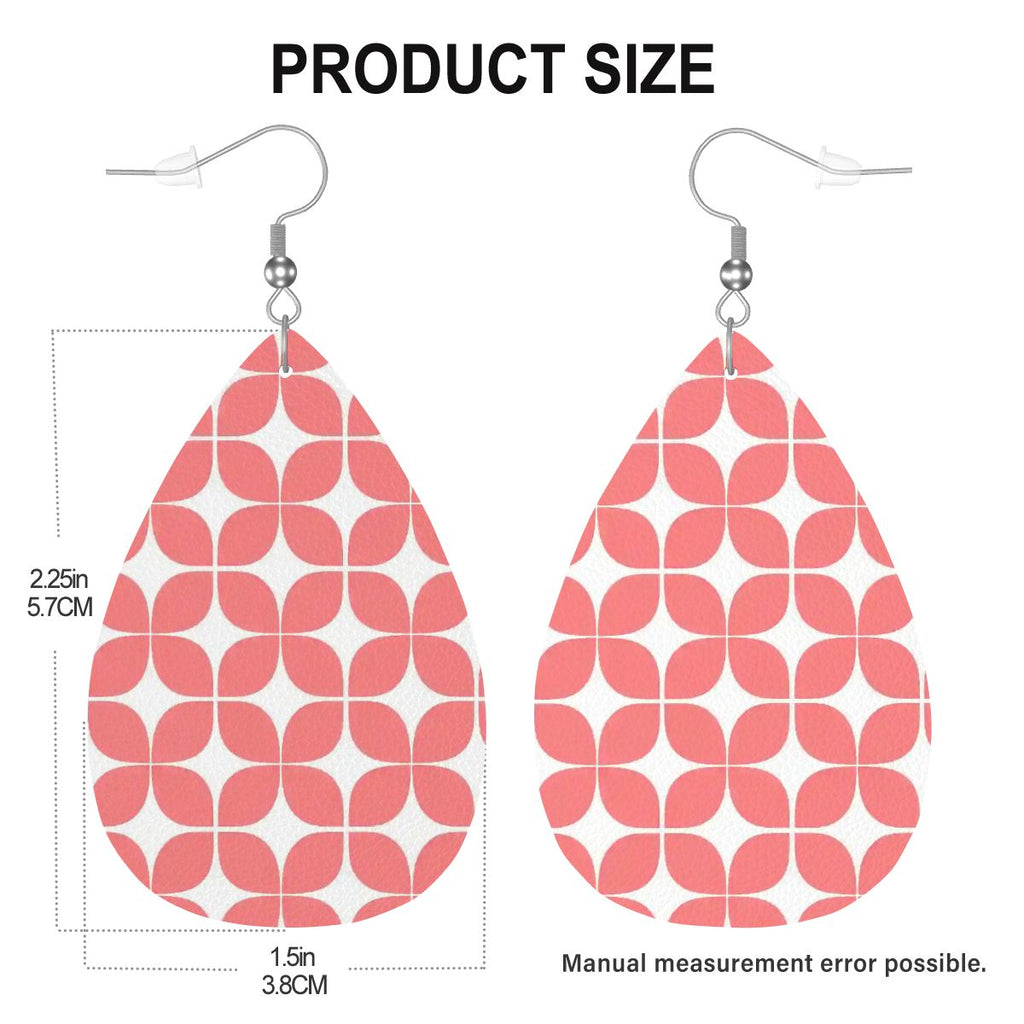MCM-Era Atomic Circle Print Teardrop Earrings
