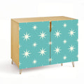 Teal Starburst Mid-Century Modern Media Console