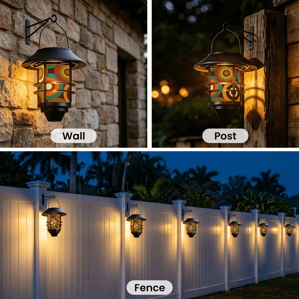 Mid-Century Modern Solar Outdoor Wall Lights, 2-Piece Set