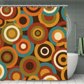Mid-Century Orbit Geometric Shower Curtain