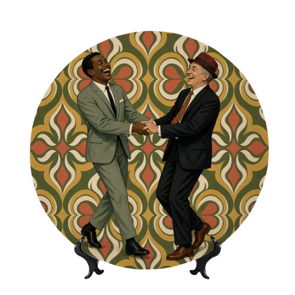 Mid-Century Modern Gay Couple Art Deco Ceramic Decorative Plate