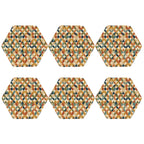 Mid-Century Modern Geometric Hexagon Coaster Set