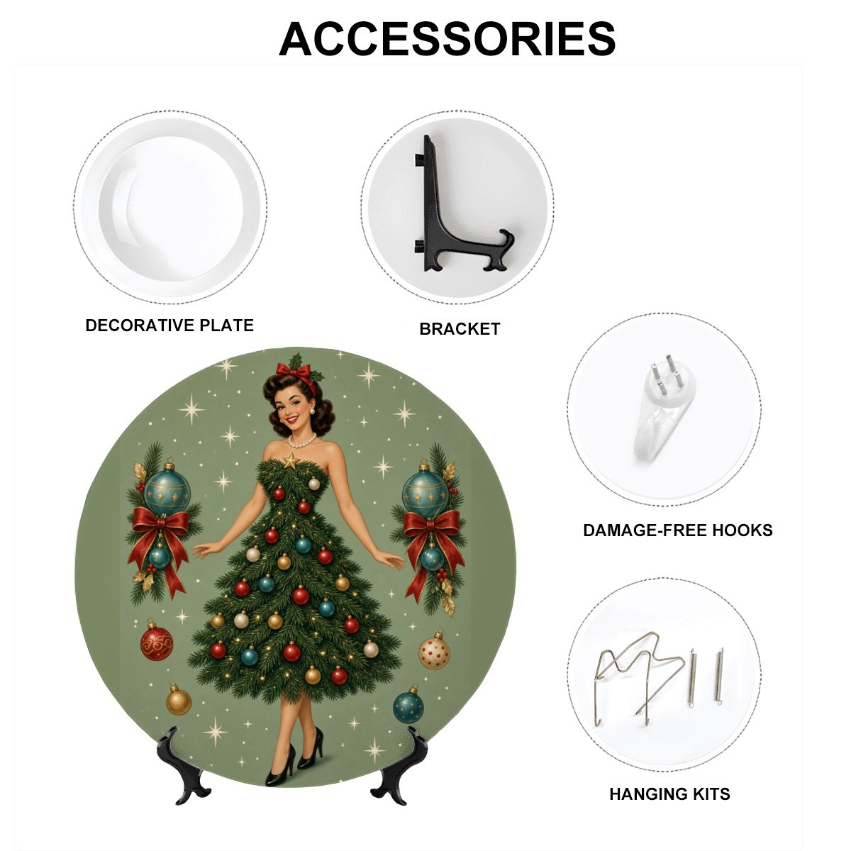 Mid-Century Modern Atomic Christmas Tree Ceramic Decorative Plate