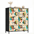 Mid-Century Modern Color Block 8-Drawer Dresser