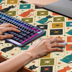 Mid-Century Modern Diamond Tile Extended Mouse Pad
