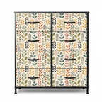 Mid-Century Modern Botanical Leaf 8-Drawer Dresser