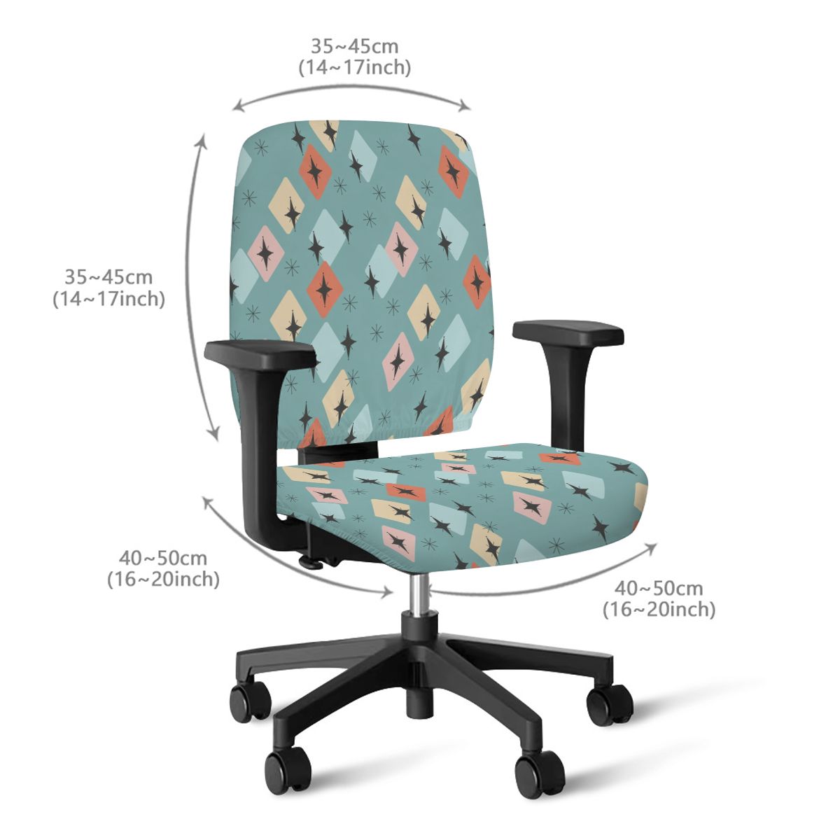 Mid-Century Modern Geometric Office Chair Cover