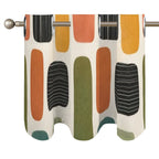 Mid-Century Modern Window Valance — Retro Arch Blocks, 2 Panels (52"×18")