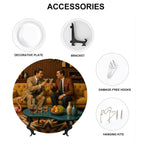 Mid-Century Modern Gay Couple Cocktail Hour Ceramic Decorative Plate