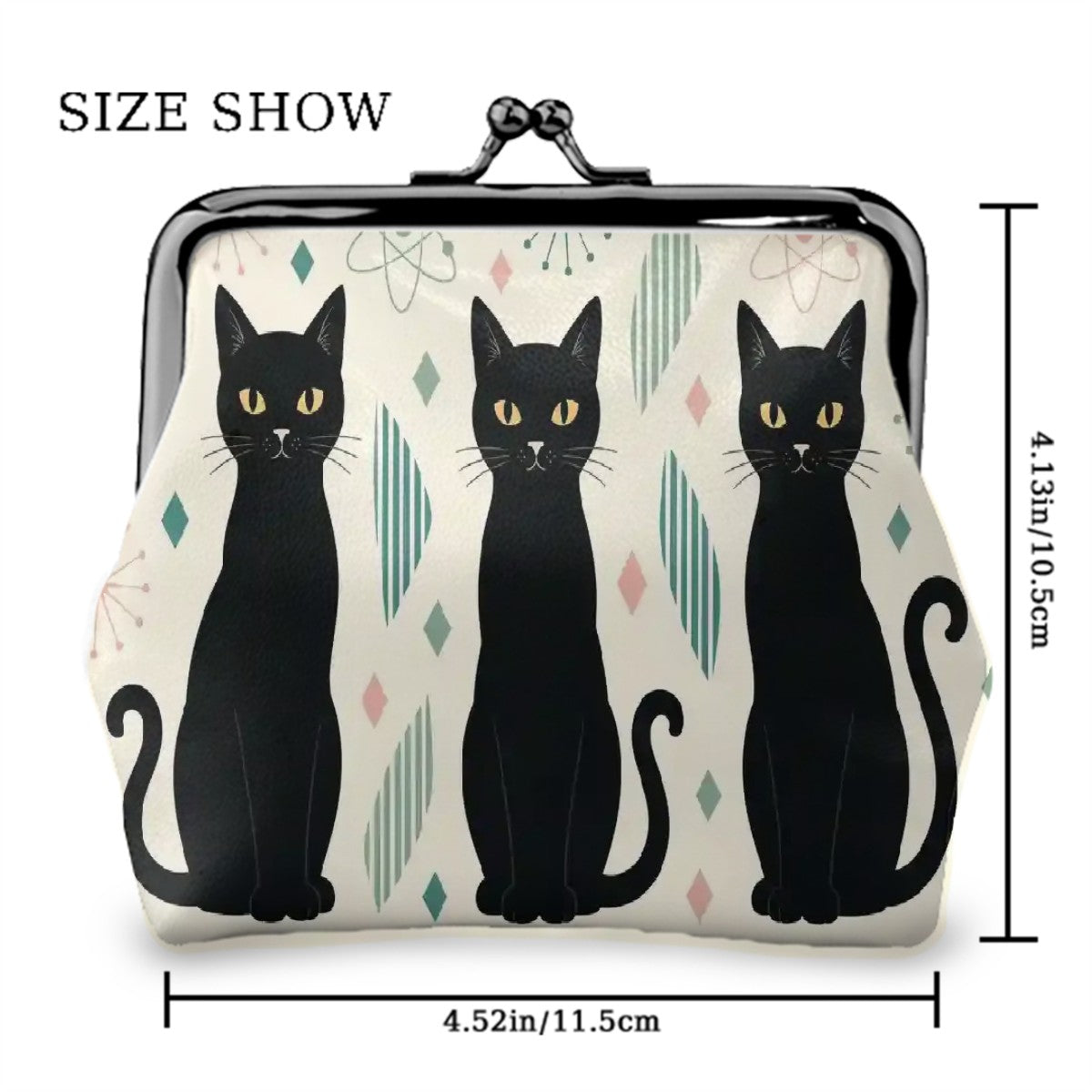Atomic Cat Trio Kiss-Lock Coin Purse