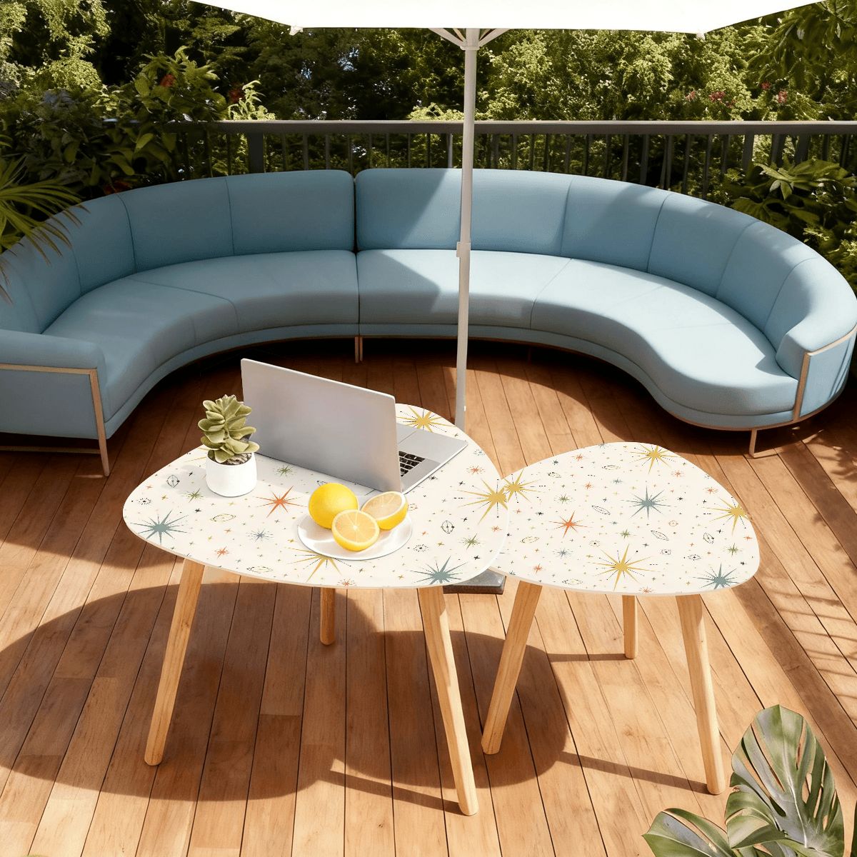 Mid-Century Modern Starburst Nesting Tables