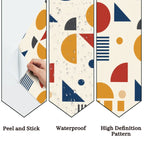 Mid-Century Modern Bauhaus Geometric Peel-and-Stick Wallpaper