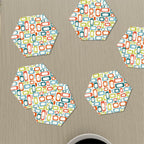 Mid-Century Modern Geometric Ceramic Coaster Set