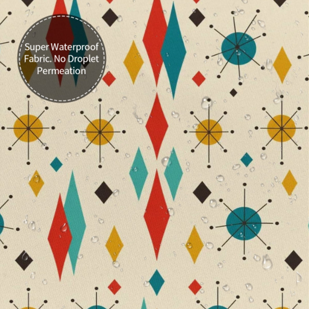 Mid-Century Modern Atomic Geometric Shower Curtain, 60 × 72 in
