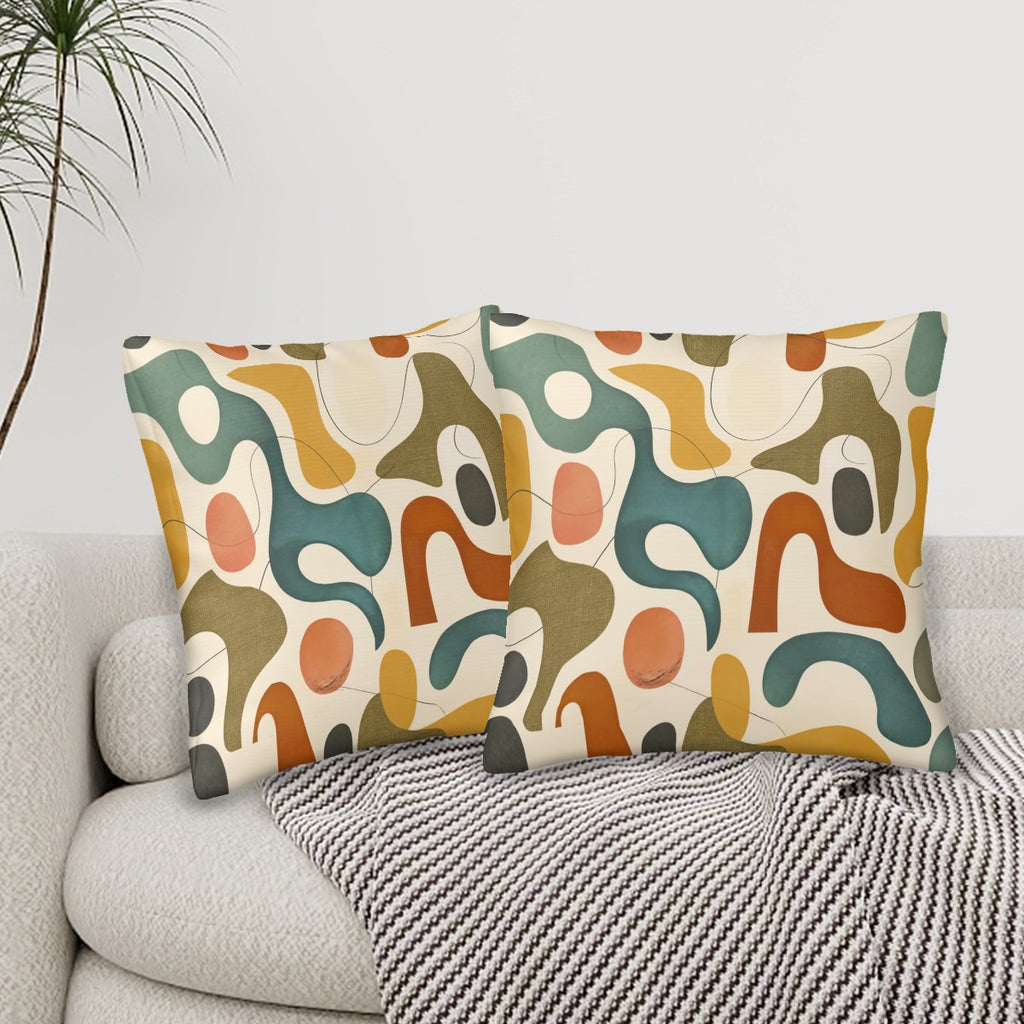 Mid-Century Modern Abstract Pillow Covers, Set of 2