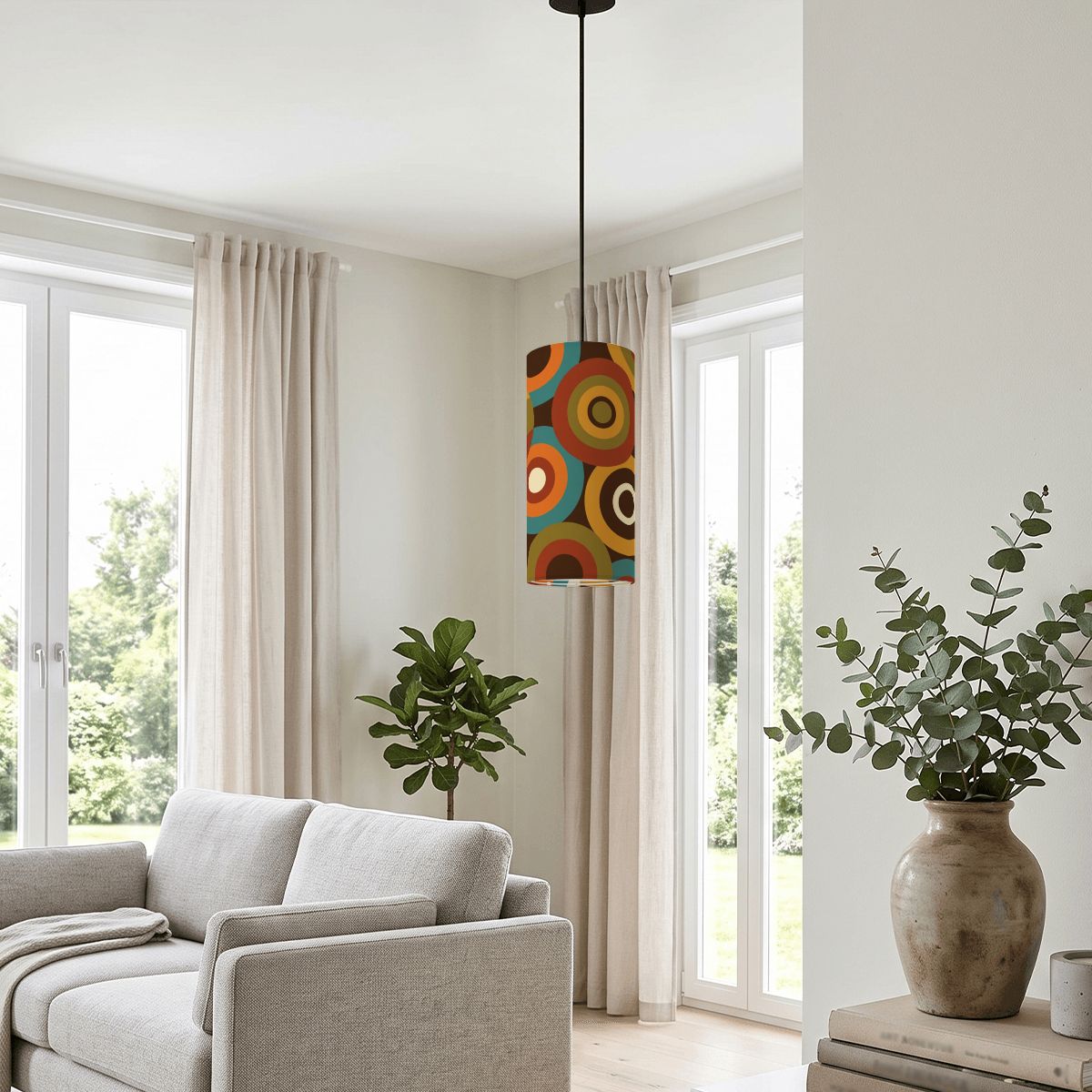Mid-Century Modern Atomic Ring Pendant Light