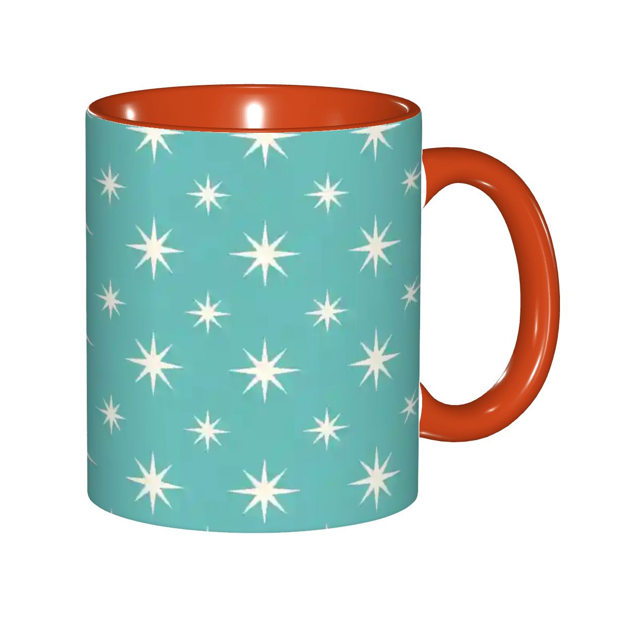 MCM-Era Turquoise Atomic Starburst 11 oz Ceramic Mug