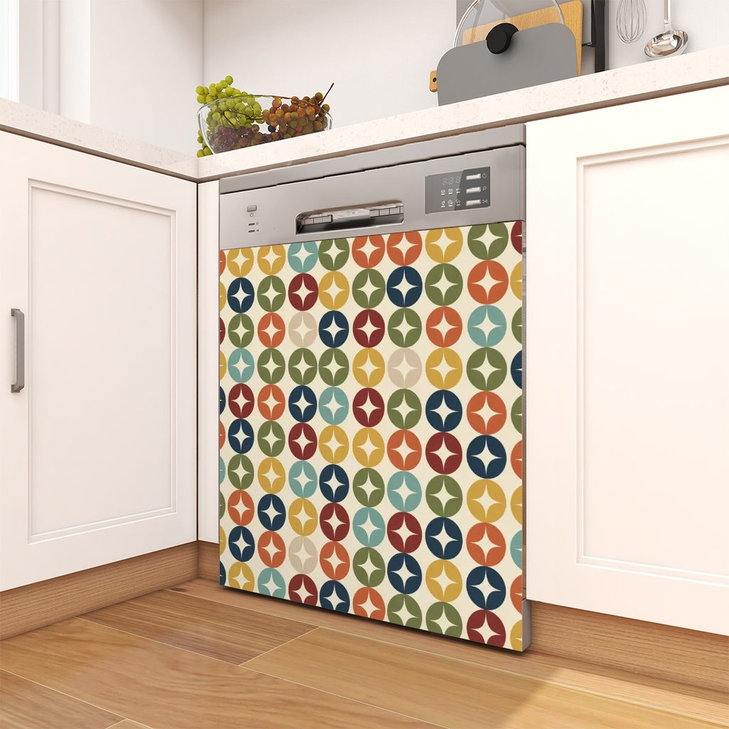 Mid-Century Modern Geometric Dishwasher Magnet Cover
