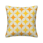 Mid-Century Mustard Geometric Corduroy Throw Pillow