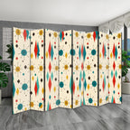 Mid-Century Modern Atomic 8-Panel Room Divider