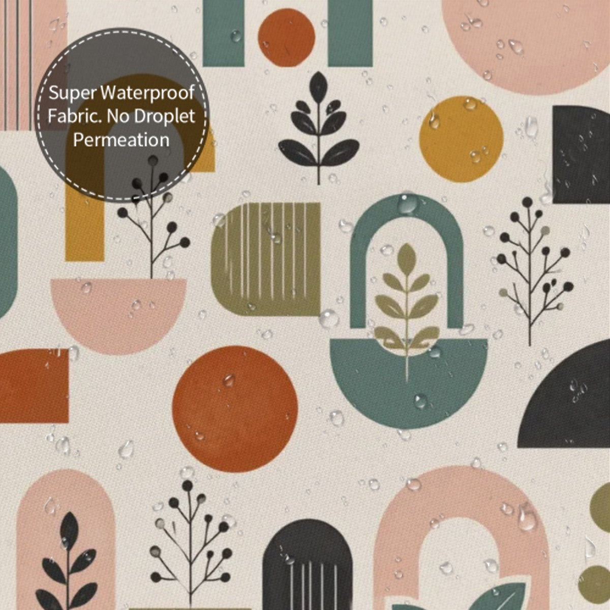Mid-Century Modern Organic Garden Shower Curtain