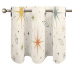 Mid-Century Modern Window Valance — Atomic Starburst, 2 Panels (52"×18")
