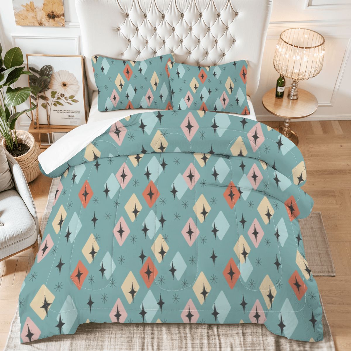 Mid-Century Modern Geometric King Comforter Set