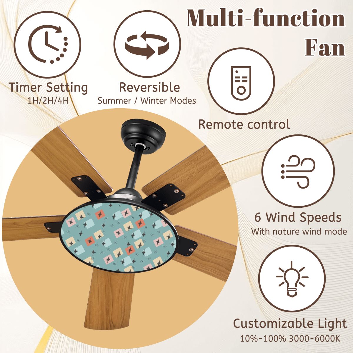 Aqua Atomic 42-Inch Ceiling Fan with Light