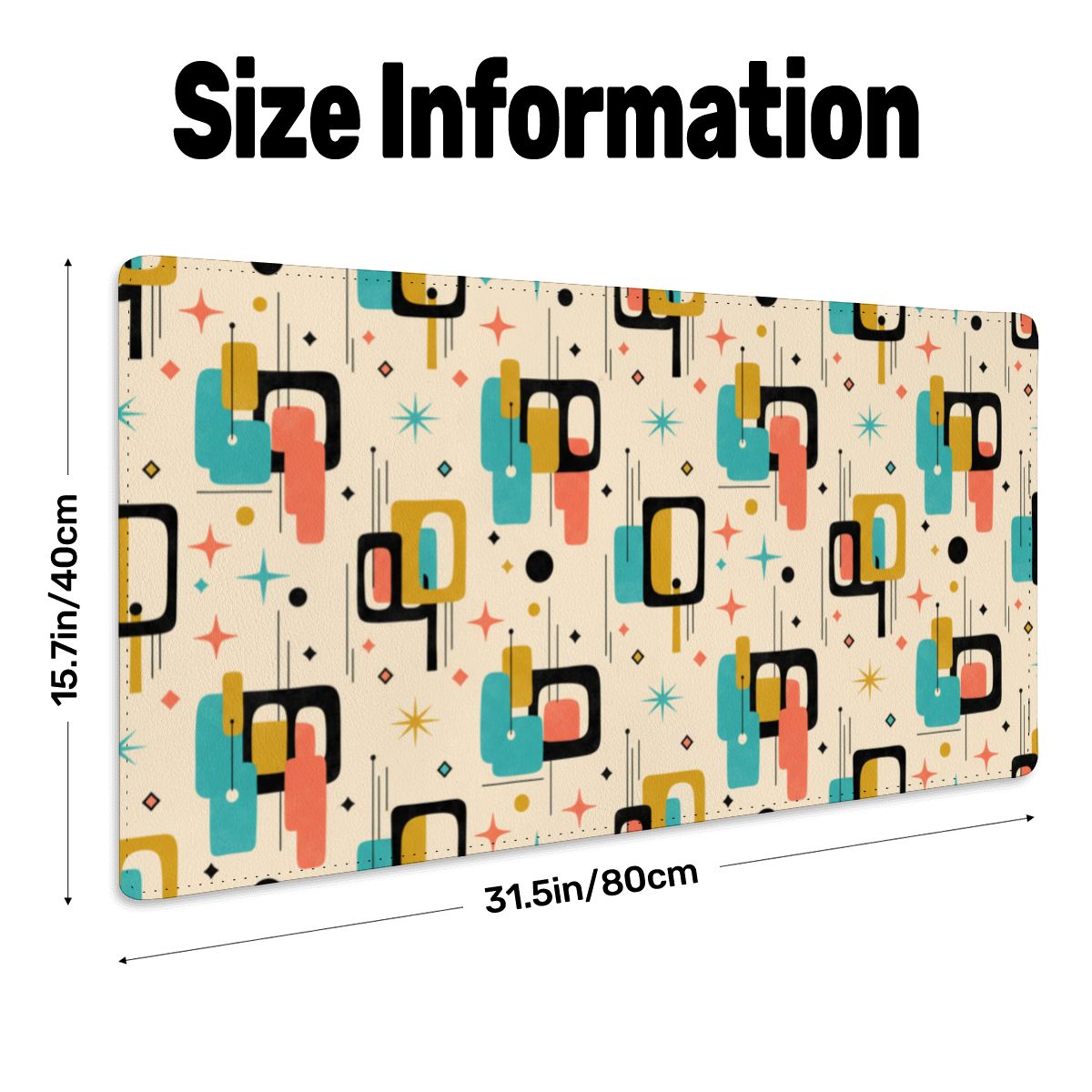Mid-Century Modern Geometric Color Field Extended Mouse Pad