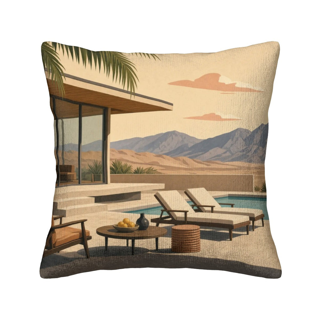 Mid-Century Modern Palm Springs Corduroy Throw Pillow Cover with Insert