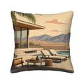Mid-Century Modern Palm Springs Corduroy Throw Pillow Cover with Insert