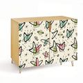 Mid-Century Modern Boomerang Motif Storage Cabinet