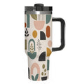 MCM-Era Abstract Botanical & Geometric Print 40 oz Travel Tumbler