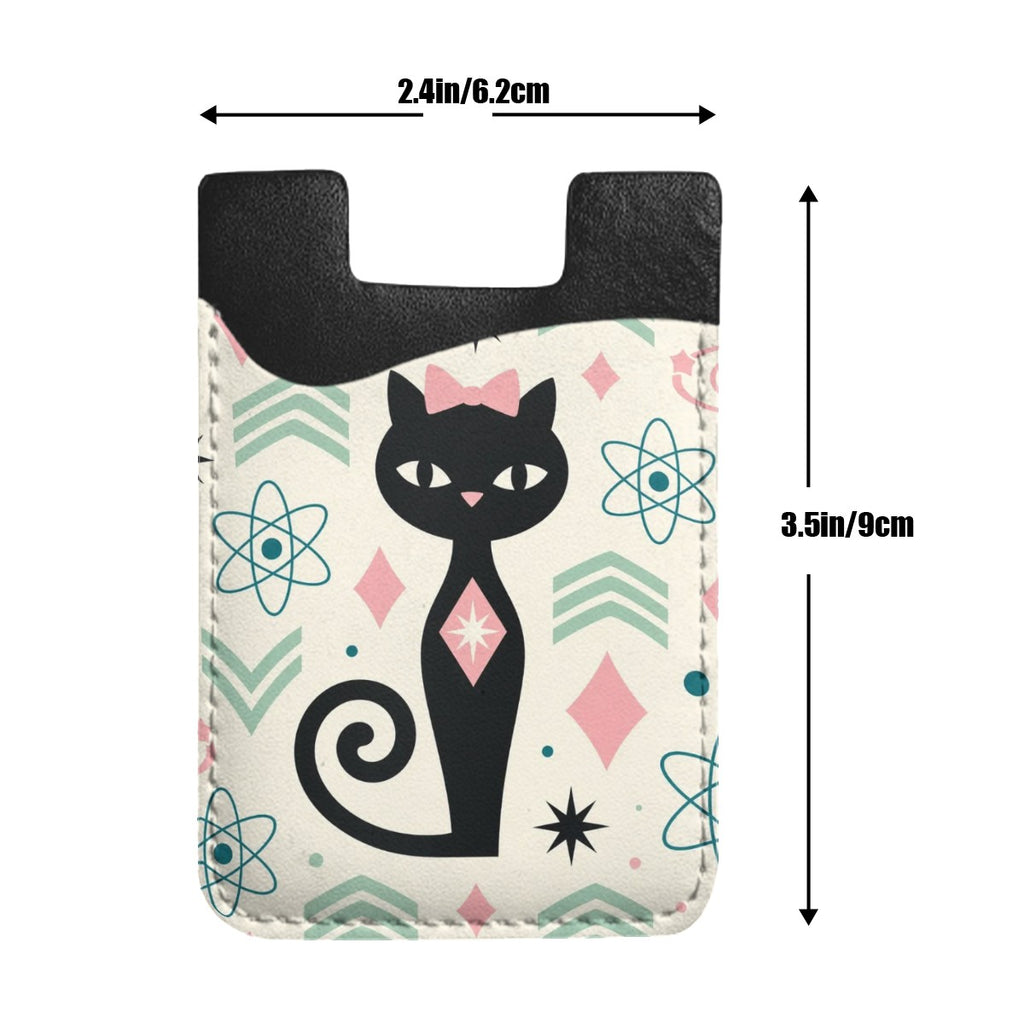 MCM-Era Black Cat & Atomic Print Phone Card Holder
