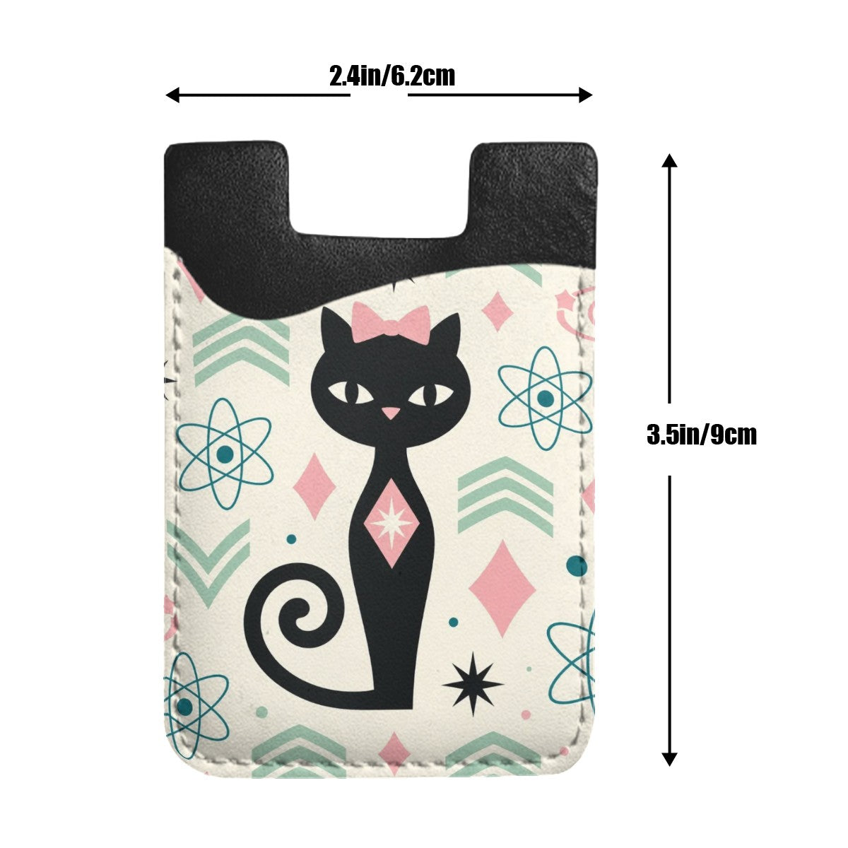 MCM-Era Black Cat & Atomic Print Phone Card Holder