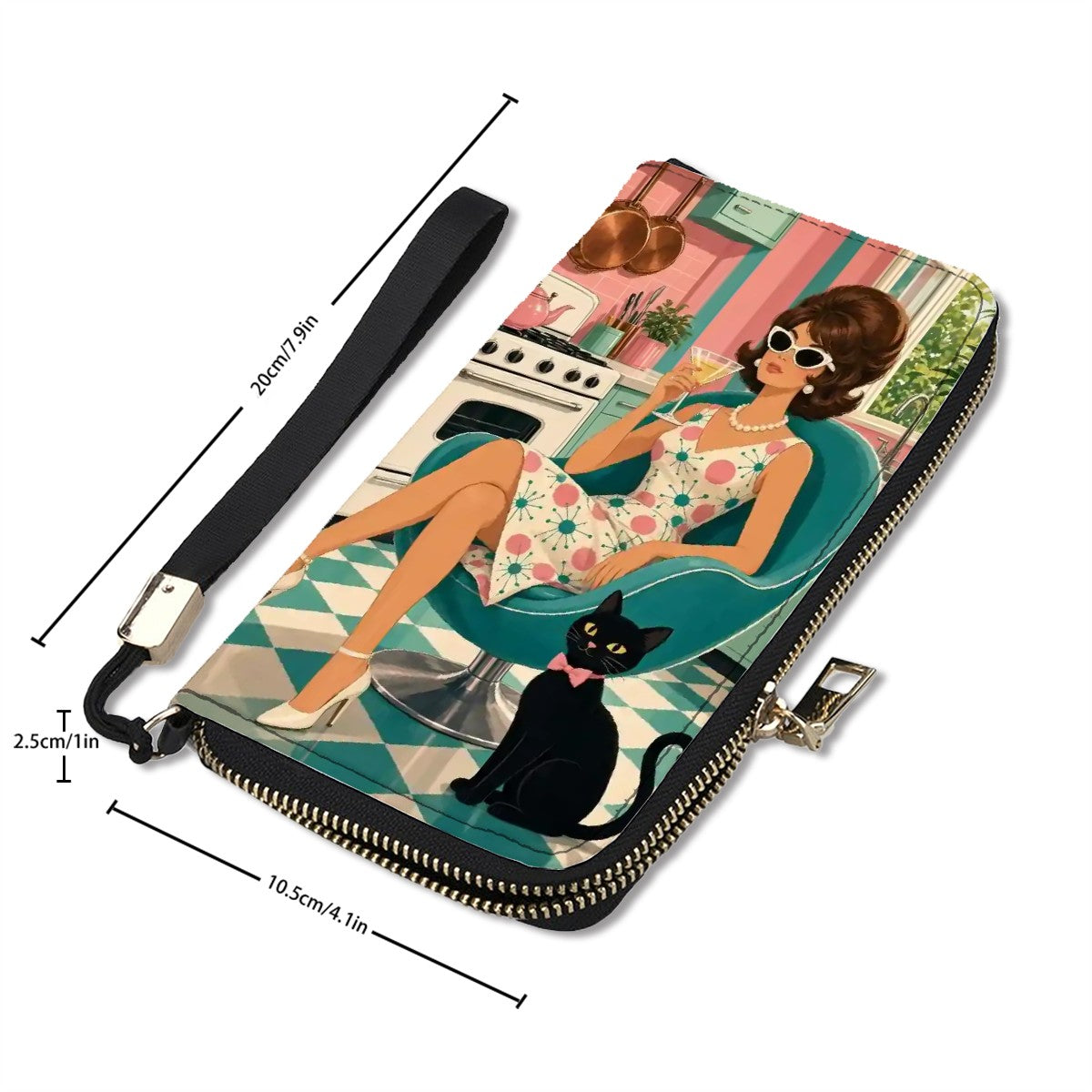 Atomic Kitchen Hostess & Cat Wristlet Wallet