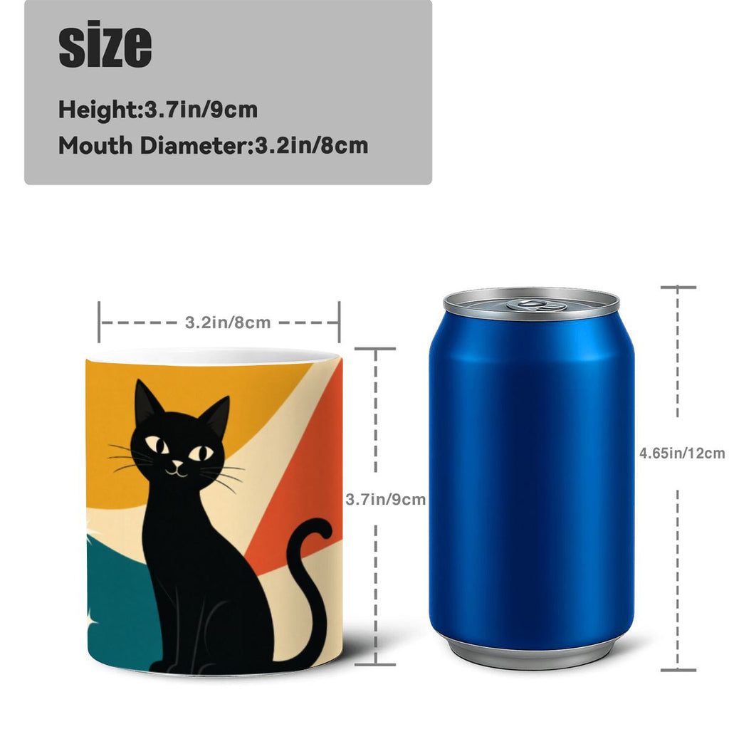 Mid-Century Modern Atomic Cat Ceramic Pencil Holder