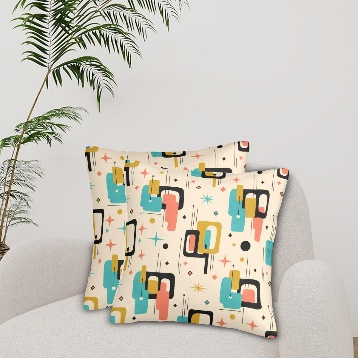 Mid-Century Modern Atomic Grid Pillow Cover Set
