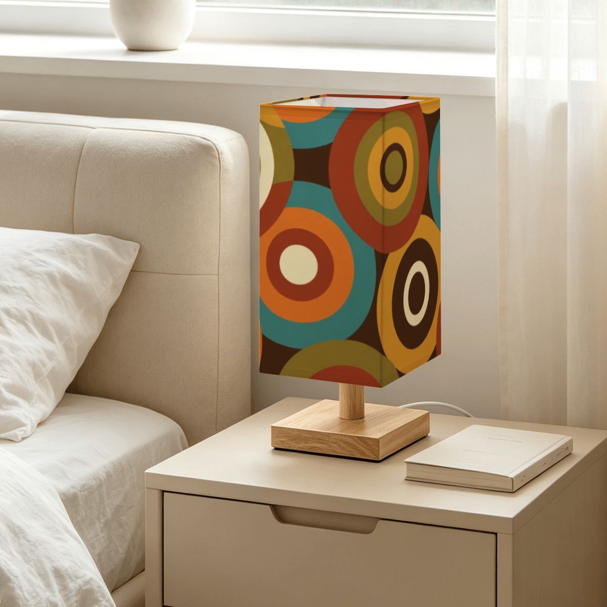 Mid-Century Modern Atomic Ring Color-Changing Table Lamp