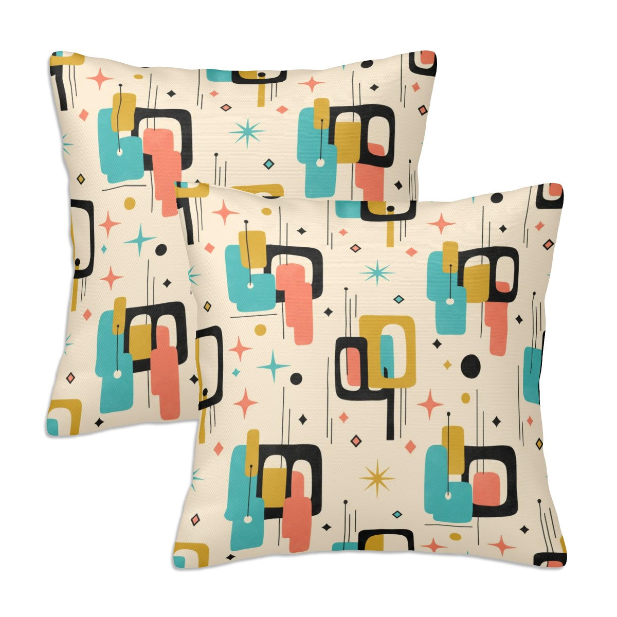 Mid-Century Modern Atomic Grid Pillow Cover Set