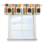 Mid-Century Modern Window Valance — Retro Arch Blocks, 2 Panels (52"×18")