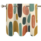 Mid-Century Modern Window Valance — Organic Pebble Repeat, 2 Panels (52"×18")